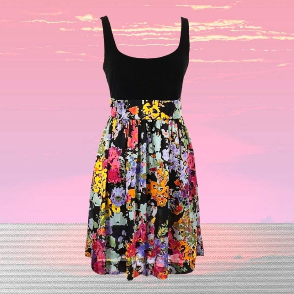 Sleeveless Ruched Floral Dress